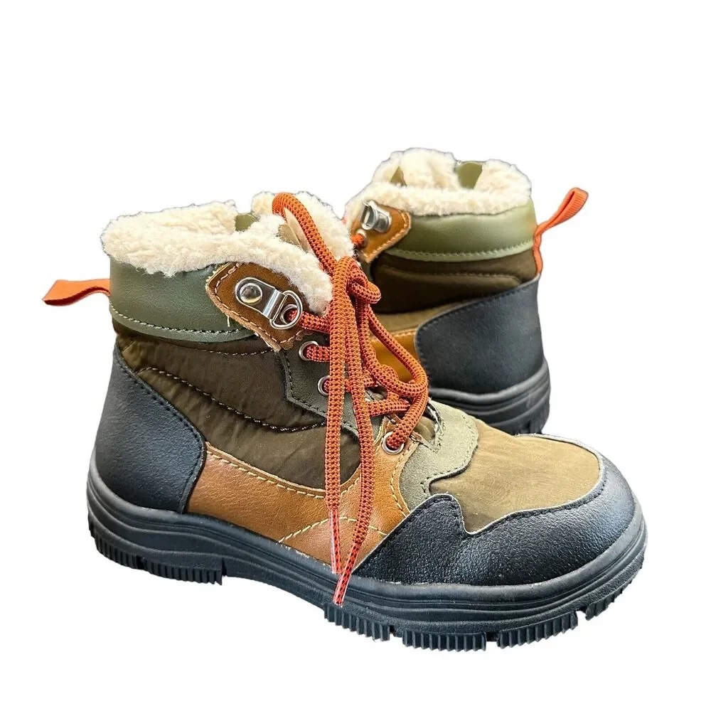 Nordstrom Asher Kids Lace Up Boots Multicolored/Olive Size 13M